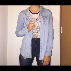 A denim flannel